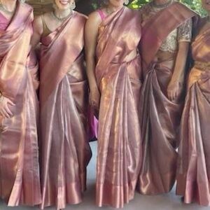 Elegant Pink Silk Saree